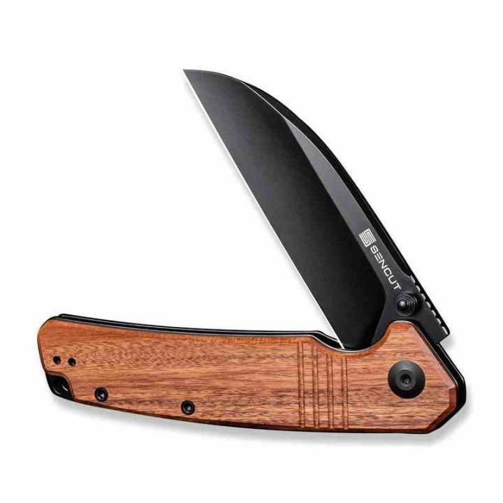 Couteau Sencut Awassi Lame Acier 9Cr18MoV Manche Guibourtia Wood KIVT Linerlock Clip S240653 - Livraison Gratuite