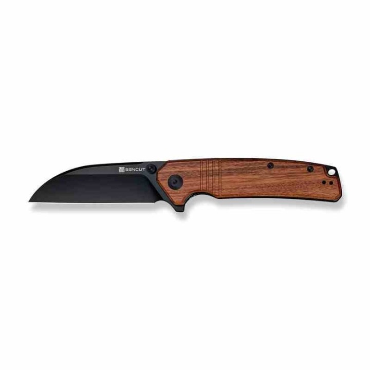 Couteau Sencut Awassi Lame Acier 9Cr18MoV Manche Guibourtia Wood KIVT Linerlock Clip S240653 - Livraison Gratuite
