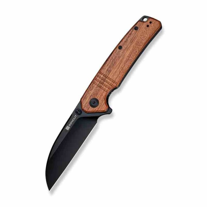 Couteau Sencut Awassi Lame Acier 9Cr18MoV Manche Guibourtia Wood KIVT Linerlock Clip S240653 - Livraison Gratuite