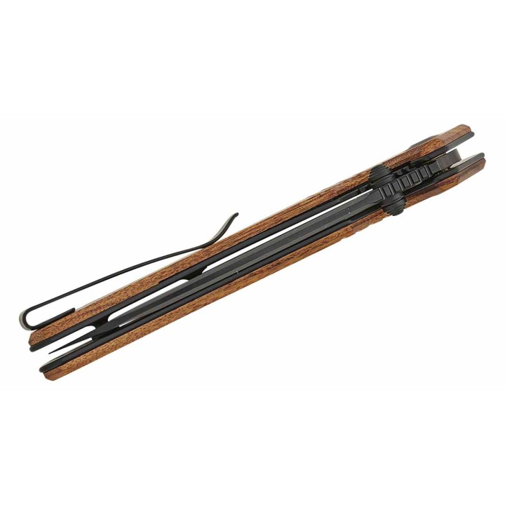 Couteau Sencut Awassi Lame Acier 9Cr18MoV Manche Guibourtia Wood KIVT Linerlock Clip S240653 - Livraison Gratuite