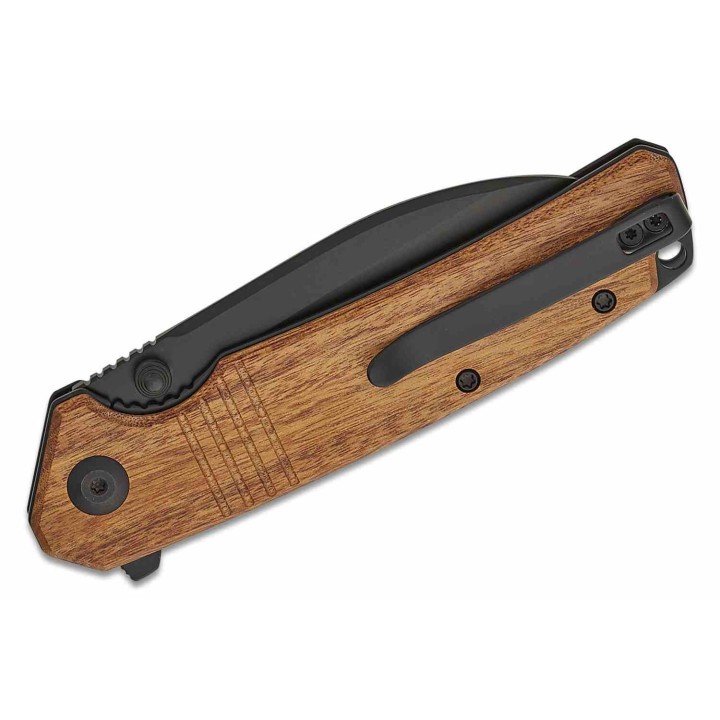 Couteau Sencut Awassi Lame Acier 9Cr18MoV Manche Guibourtia Wood KIVT Linerlock Clip S240653 - Livraison Gratuite