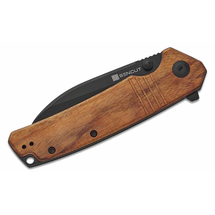 Couteau Sencut Awassi Lame Acier 9Cr18MoV Manche Guibourtia Wood KIVT Linerlock Clip S240653 - Livraison Gratuite