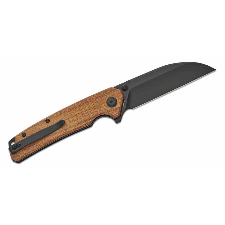 Couteau Sencut Awassi Lame Acier 9Cr18MoV Manche Guibourtia Wood KIVT Linerlock Clip S240653 - Livraison Gratuite