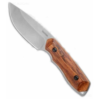 Couteau Chasse Skinner Kershaw Lame Drop Point Acier Inox Manche Bois Etui Nylon KS1417 - Livraison Gratuite