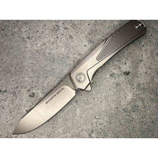 Couteau Sharps Bros Meanstreak Lame Drop Point Acier S35VN Manche Titane Brise-Vitres Framelock SBKF08 - Livraison Gratuite