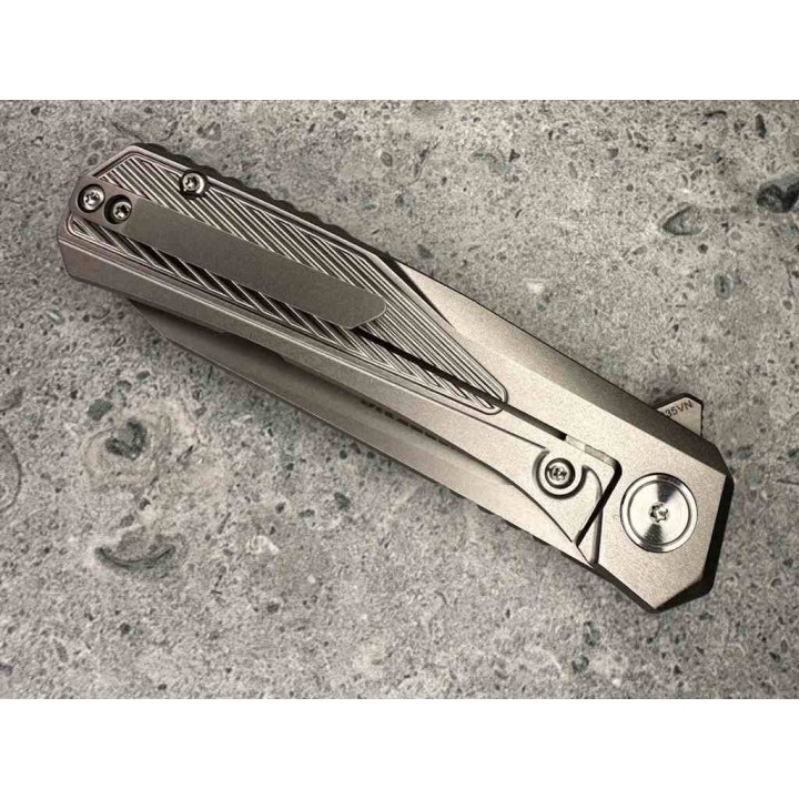 Couteau Sharps Bros Meanstreak Lame Drop Point Acier S35VN Manche Titane Brise-Vitres Framelock SBKF08 - Livraison Gratuite