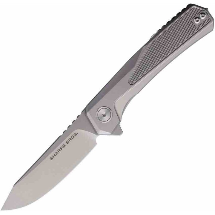 Couteau Sharps Bros Meanstreak Lame Drop Point Acier S35VN Manche Titane Brise-Vitres Framelock SBKF08 - Livraison Gratuite