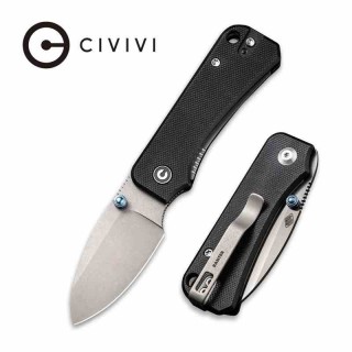 Couteau CIVIVI Baby Banter Black Lame Acier Nitro-V Manche G-10 Linerlock Pivot Bearings CIVC19068S1 - Livraison Gratuite