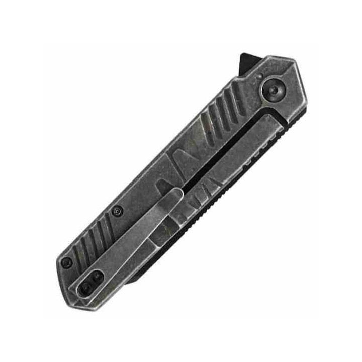 Couteau Mtech A/O Lame Sheepsfoot Acier 3Cr13MoV Manche Inox Linerlock CLip MTA2005BB - Livraison Gratuite