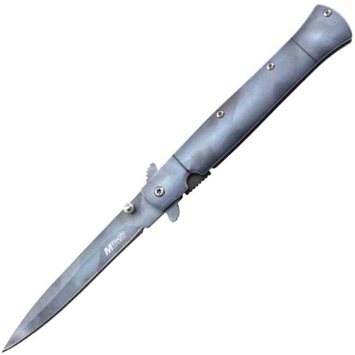 Couteau Mtech A/O Lame Spear Point Acier 3Cr13MoV Manche Alu Bleu/Gris Linerlock Clip MTA2041BG - Livraison Gratuite