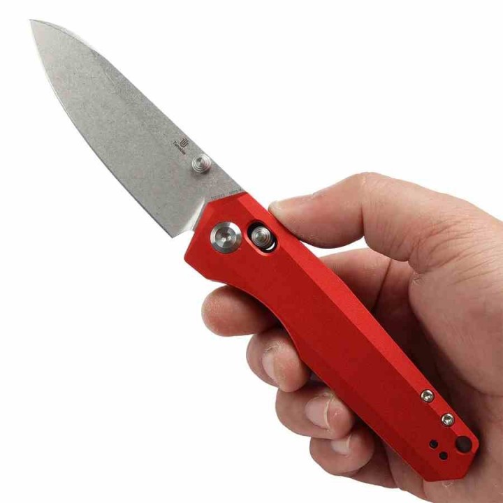 Couteau Tenable Beaver Red Lame Acier Nitro-V Manche Aluminium Axis Lock T1105V3 - Livraison Gratuite