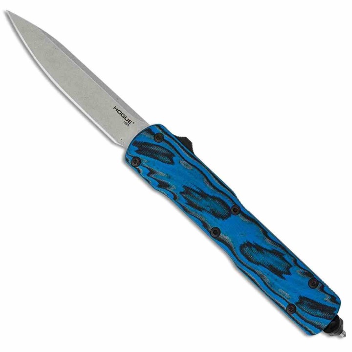 Couteau Automatique OTF Hogue Counterstrike Lame Acier CPM 20CV Noir Manche Blue G-Mascus Made USA HO34873 - Livraison Gratuite