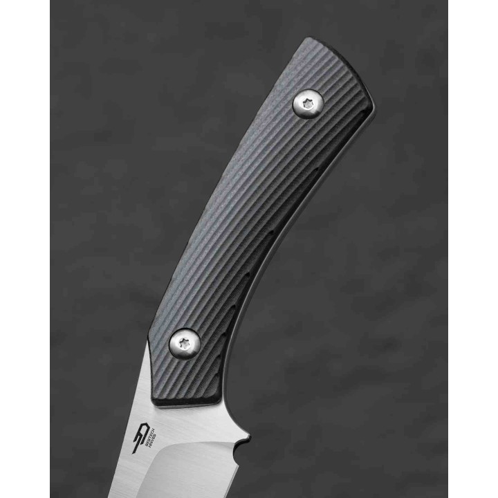 Couteau Bestech Step Lame Tanto Acier D2 Satin Manche G-10 Noir Etui Kydex BFK06A - Livraison Gratuite