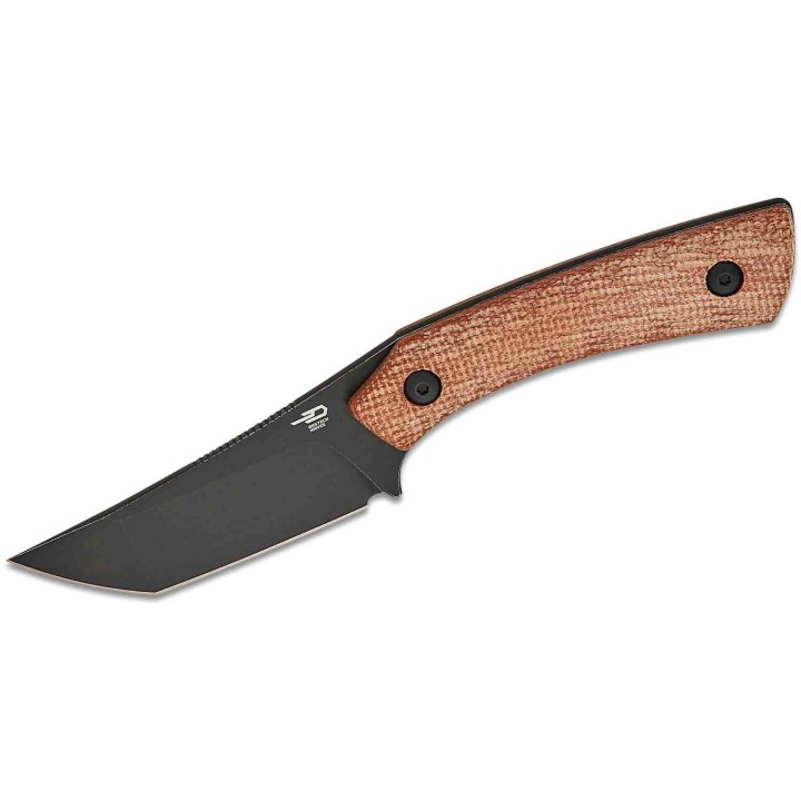 Couteau Bestech Step Lame Tanto Acier D2 Black Manche Micarta Brown Etui Kydex BTKFK06D - Livraison Gratuite