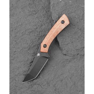 Couteau Bestech Step Lame Tanto Acier D2 Black Manche Micarta Brown Etui Kydex BTKFK06D - Livraison Gratuite