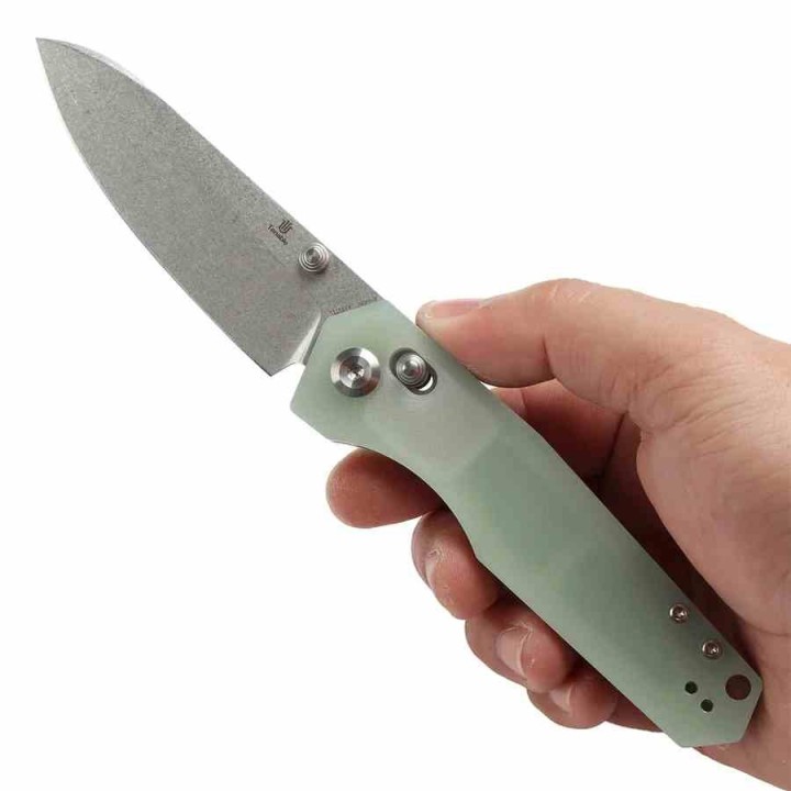 Couteau Tenable Beaver Jade Lame Acier Nitro-V Manche G10 Axis Lock T1105V4 - Livraison Gratuite