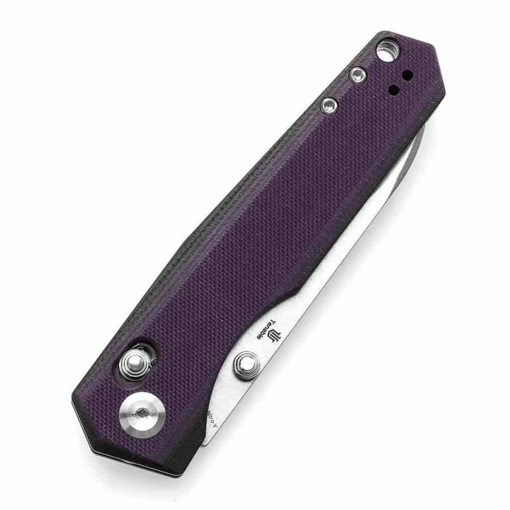 Couteau Tenable Beaver Black/Purple Lame Acier Nitro-V Manche G10 Axis Lock T1105V1 - Livraison Gratuite