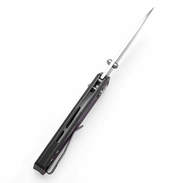 Couteau Tenable Beaver Black/Purple Lame Acier Nitro-V Manche G10 Axis Lock T1105V1 - Livraison Gratuite