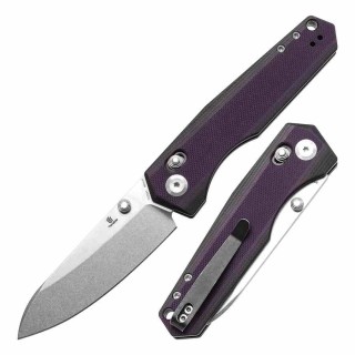 Couteau Tenable Beaver Black/Purple Lame Acier Nitro-V Manche G10 Axis Lock T1105V1 - Livraison Gratuite