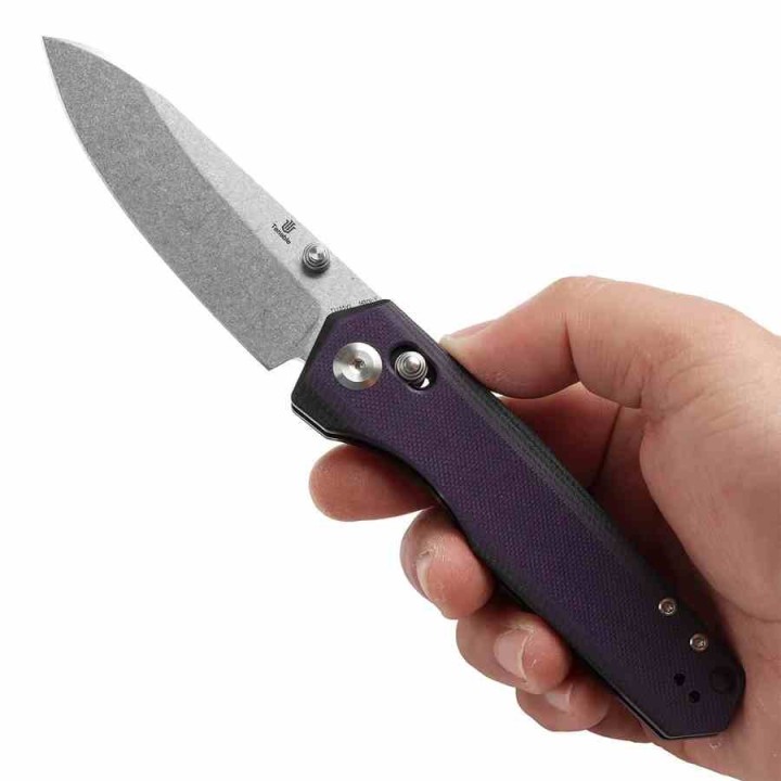 Couteau Tenable Beaver Black/Purple Lame Acier Nitro-V Manche G10 Axis Lock T1105V1 - Livraison Gratuite