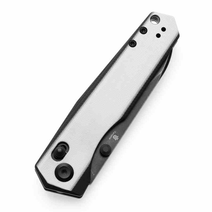 Couteau Tenable Beaver Black/White Lame Acier Nitro-V Manche G10 Axis Lock T1105V2 - Livraison Gratuite