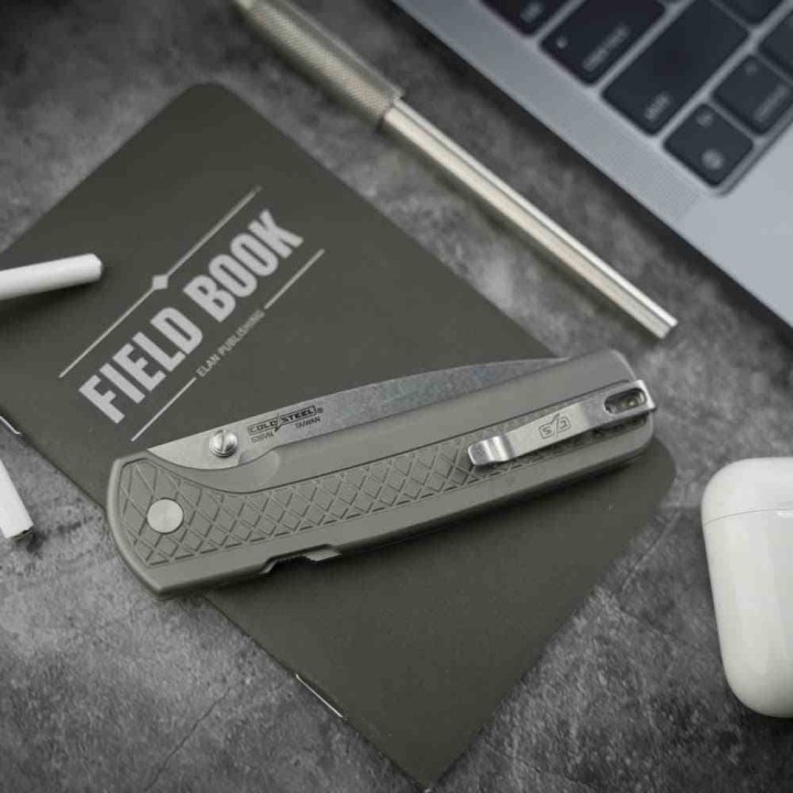 Couteau Cold Steel FM-1 Atlas Lock Gray Lame Acier S35VN Manche Titane Clip CSFL35FMASA - Livraison Gratuite