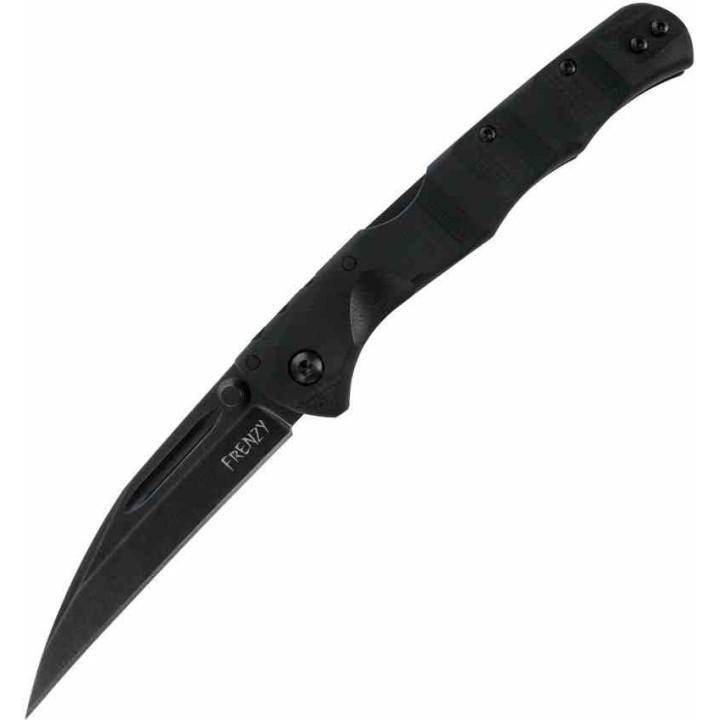 Couteau Cold Steel Frenzy II Tri-Ad Lock Lame Wharncliffe Acier CPM 3V Noir Manche G-10 Clip CSFL35FRNBKBK - Livraison Gratuite