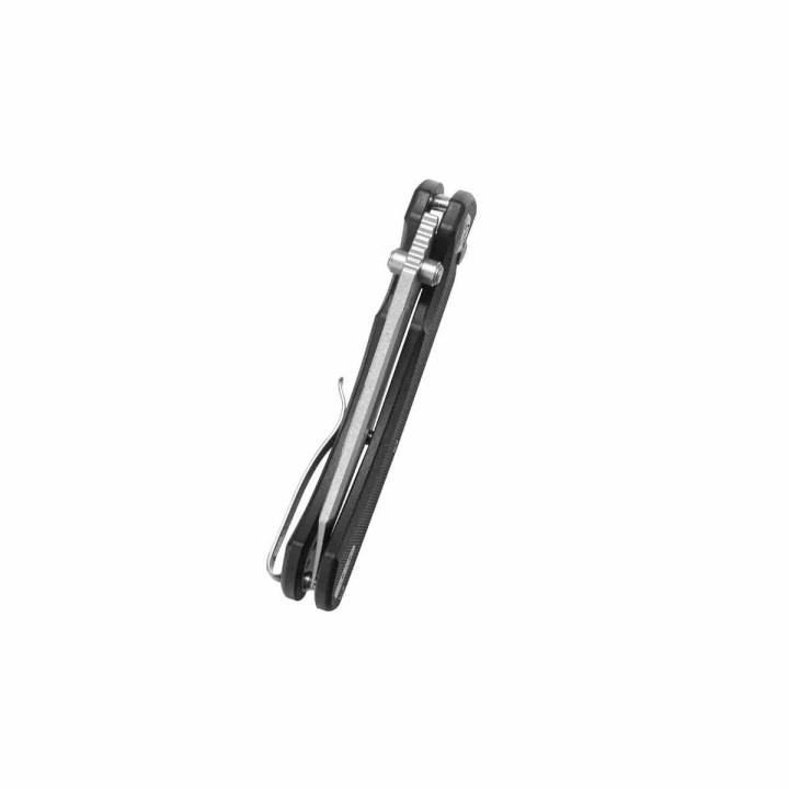 Couteau Kubey Dheo Black Lame Wharncliffe Acier Sandvik 14C28N Manche G-10 Button Lock IKBS KUB378A - Livraison Gratuite