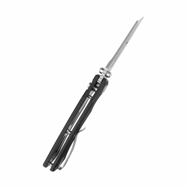 Couteau Kubey Dheo Black Lame Wharncliffe Acier Sandvik 14C28N Manche G-10 Button Lock IKBS KUB378A - Livraison Gratuite