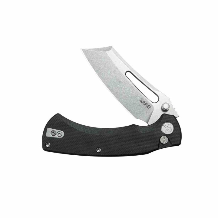 Couteau Kubey Dheo Black Lame Wharncliffe Acier Sandvik 14C28N Manche G-10 Button Lock IKBS KUB378A - Livraison Gratuite