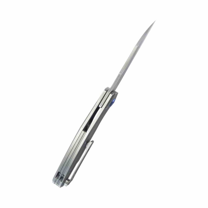 Couteau Kubey Barracuda Satin Lame Acier M390 Manche Titane Linerlock KIVT Clip KUB299C - Livraison Gratuite