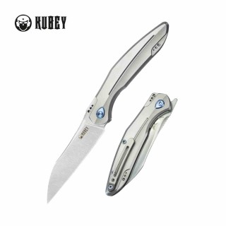 Couteau Kubey Barracuda Satin Lame Acier M390 Manche Titane Linerlock KIVT Clip KUB299C - Livraison Gratuite