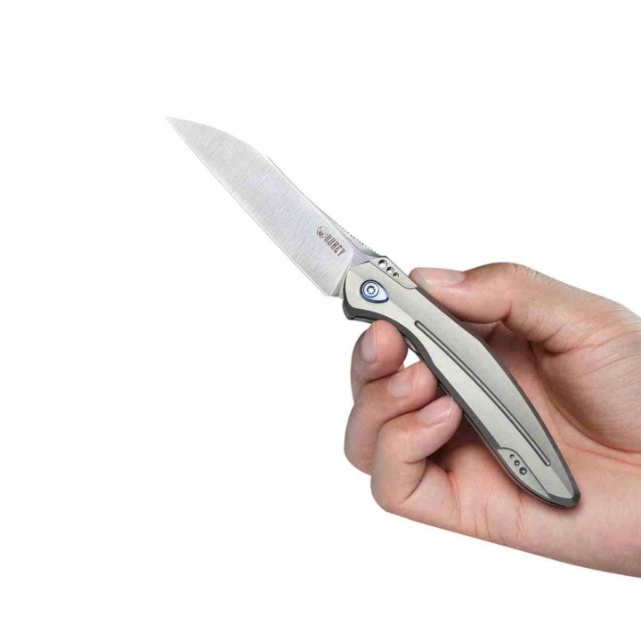 Couteau Kubey Barracuda Satin Lame Acier M390 Manche Titane Linerlock KIVT Clip KUB299C - Livraison Gratuite