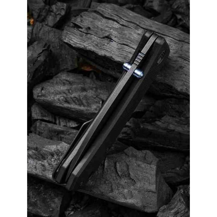 Couteau WE Knife Banter Black Lame Spear Point Acier S35VN Black Manche G-10 Linerlock Clip KIVT WE2004B - Livraison Gratuite