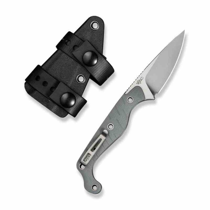 Couteau CIVIVI SOKN Gray Lame Drop Point Acier Nitro-V Satin Manche G-10 Etui Kydex CIVC220272 - Livraison Gratuite