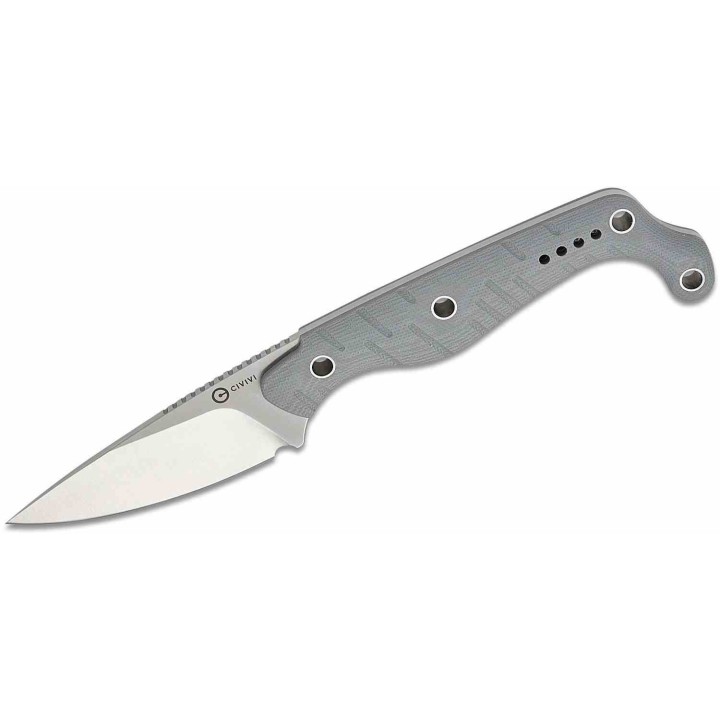 Couteau CIVIVI SOKN Gray Lame Drop Point Acier Nitro-V Satin Manche G-10 Etui Kydex CIVC220272 - Livraison Gratuite