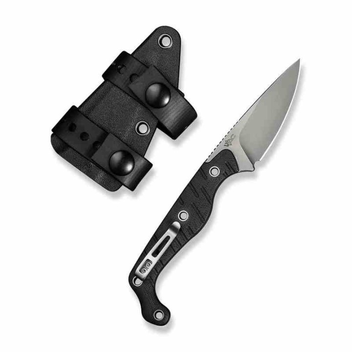 Couteau CIVIVI SOKN Black Lame Drop Point Acier Nitro-V Satin Manche G-10 Etui Kydex CIVC220271 - Livraison Gratuite