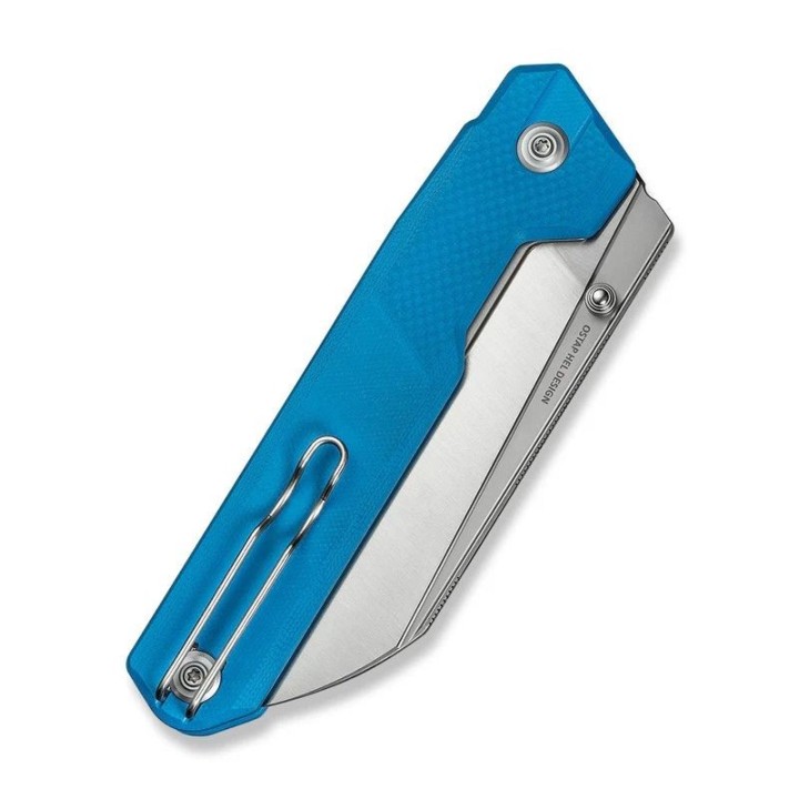 Couteau CIVIVI Hid Blue Lame Reverse Tanto Acier Sandvik 14C28N Satin Manche G-10 KIVT Linerlock CIVC230085 - Livraison Gratuite