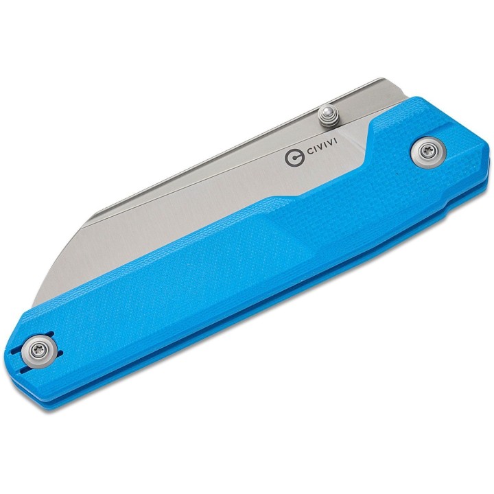 Couteau CIVIVI Hid Blue Lame Reverse Tanto Acier Sandvik 14C28N Satin Manche G-10 KIVT Linerlock CIVC230085 - Livraison Gratuite