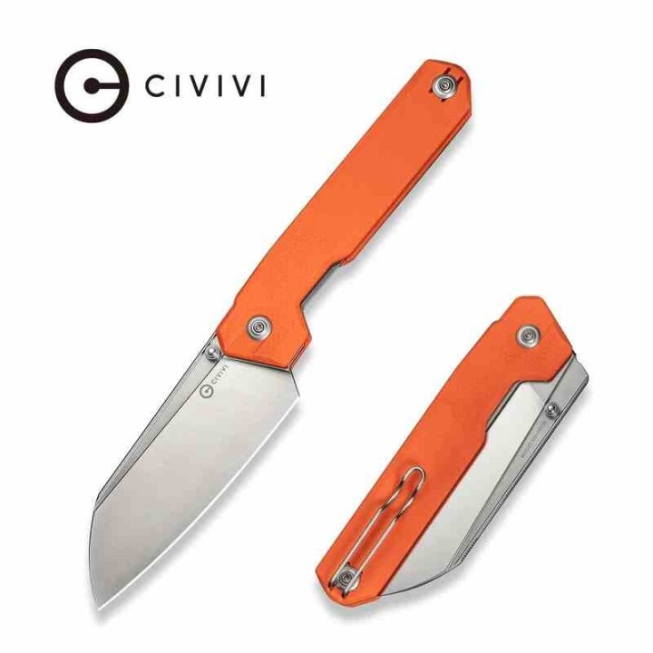 Couteau CIVIVI Hid Orange Lame Reverse Tanto Acier Sandvik 14C28N Manche G-10 KIVT Linerlock CIVC230084 - Livraison Gratuite