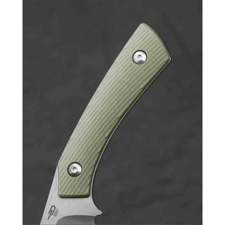 Couteau Bestech Step Lame Tanto Acier D2 Satin Manche G-10 Green Etui Kydex BTKFK06B - Livraison Gratuite