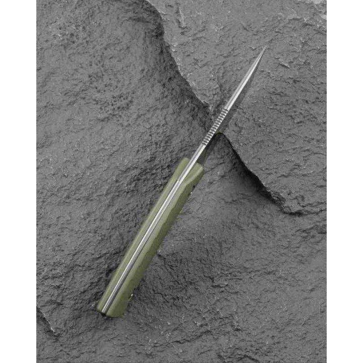 Couteau Bestech Step Lame Tanto Acier D2 Satin Manche G-10 Green Etui Kydex BTKFK06B - Livraison Gratuite