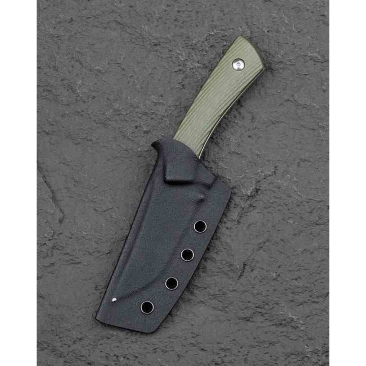 Couteau Bestech Step Lame Tanto Acier D2 Satin Manche G-10 Green Etui Kydex BTKFK06B - Livraison Gratuite