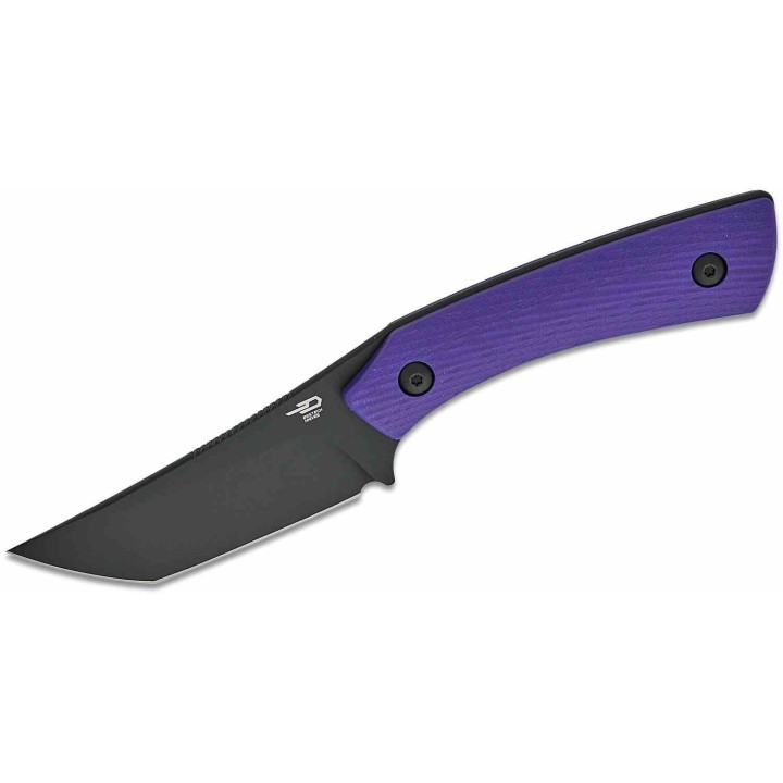 Couteau Bestech Step Lame Tanto Acier D2 black PVD Manche G-10 Purple Etui Kydex BTKFK06C - Livraison Gratuite