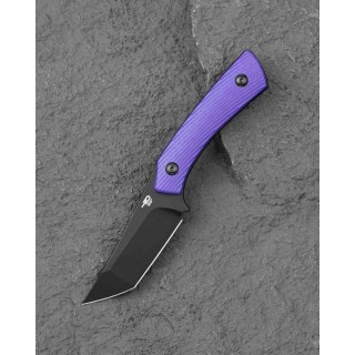 Couteau Bestech Step Lame Tanto Acier D2 black PVD Manche G-10 Purple Etui Kydex BTKFK06C - Livraison Gratuite