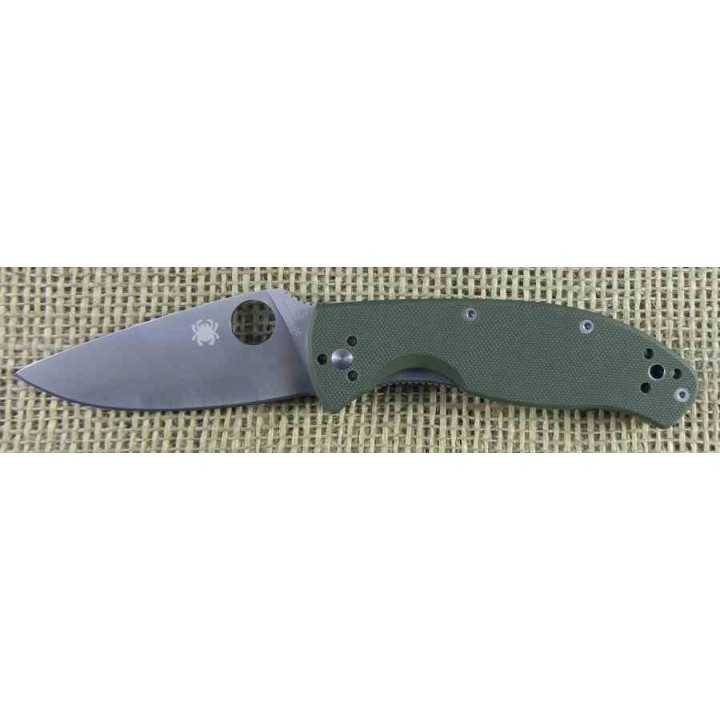 Couteau Spyderco Tenacious Green Lame Drop Point Acier 8Cr13MoV Satin Manche G-10 Linerlock Clip SC122GPGR Livraison Gratuite