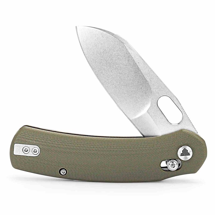 Couteau TRIVISA Lamb Green Lame Sheep Foot Acier N690 Manche G10 Clip Axis Lock KIVT TVTY26GN - Livraison Gratuite