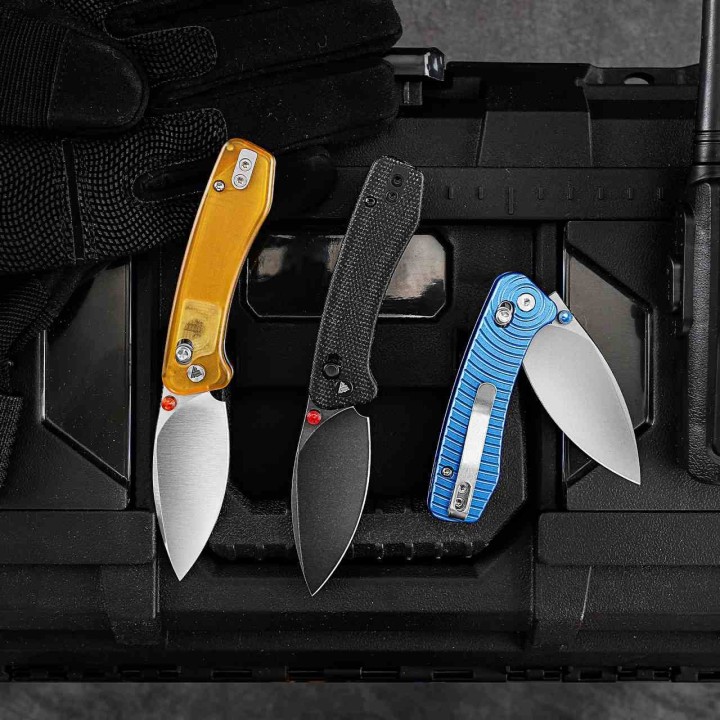 Couteau TRIVISA Koala-B Black Lame Drop Point Acier N690 Manche Micarta KIVT Crossbar Lock TVJM02BMN - Livraison Gratuite
