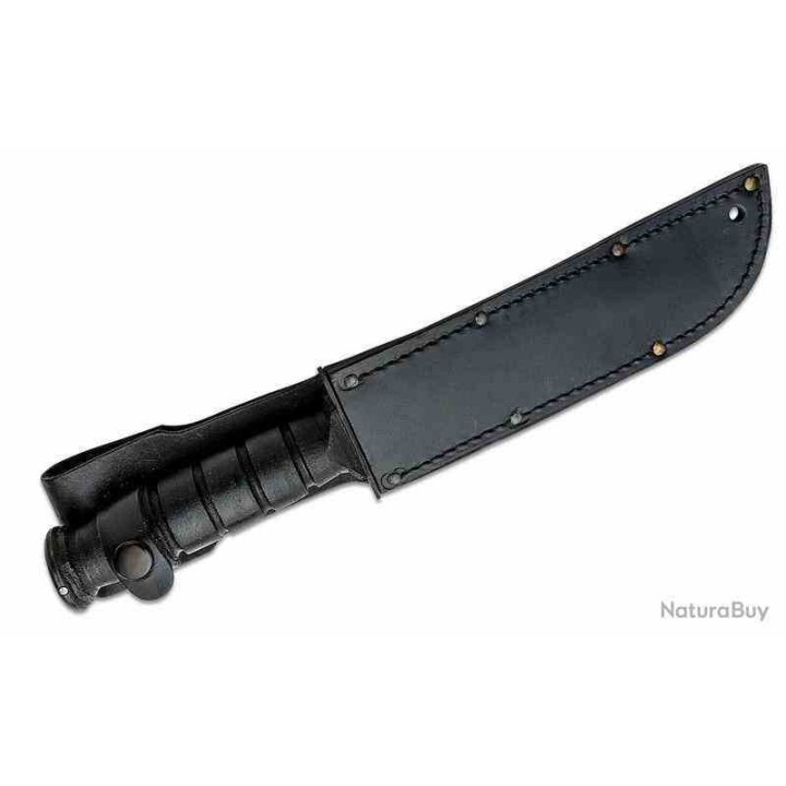 Couteau Marine Ontario 498 Lame Clip Point Acier Carbone 1095 Manche Cuir Etui Cuir USA ON8180 Livraison Gratuite