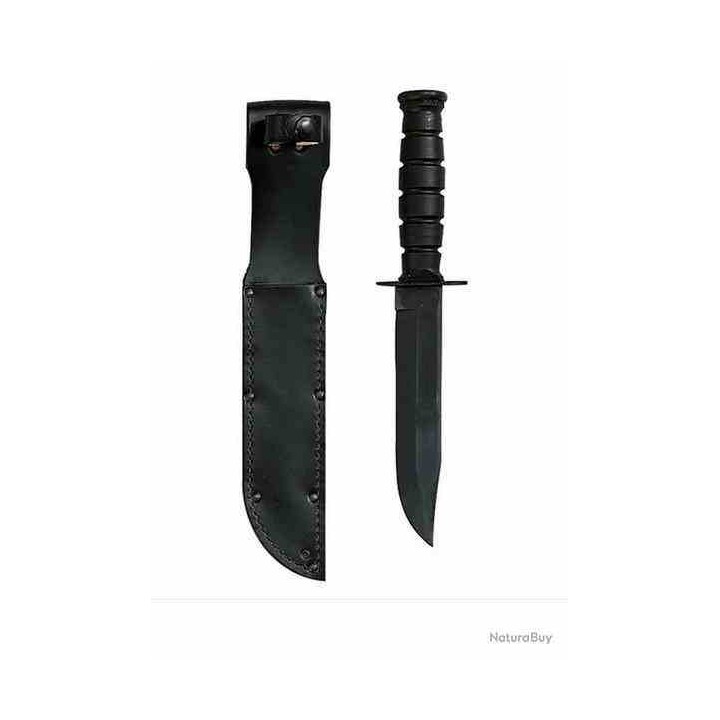 Couteau Marine Ontario 498 Lame Clip Point Acier Carbone 1095 Manche Cuir Etui Cuir USA ON8180 Livraison Gratuite